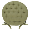 Изображение товара Подушка на стул круглая из хлопка оливкового цвета из коллекции Essential, 40 см