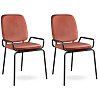 Изображение товара Набор из 2 стульев Ror, Double Frame, велюр, черный/темно-красный