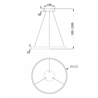 Изображение товара Светильник подвесной Technical, Rim, Ø60 см, черный