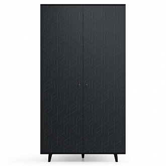 Изображение товара Шкаф Twin, TW216, 121х60х225 см, черный дуб/уголь