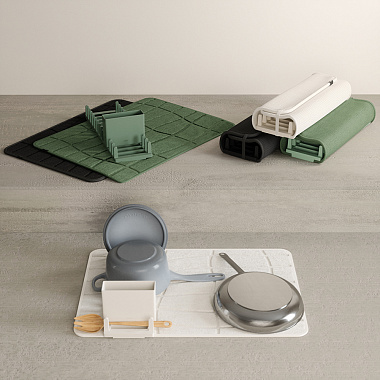 картинка Коврик для сушки посуды Udry, 43х61 см, черный от магазина Одежда+