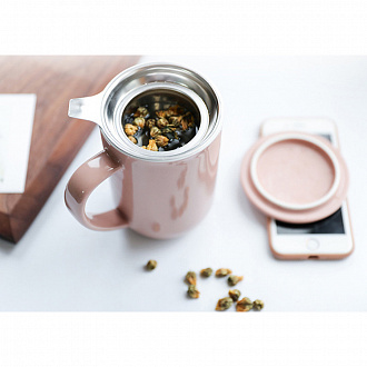 Изображение товара Кружка чайная с ситом Minima, 500 мл, розовая