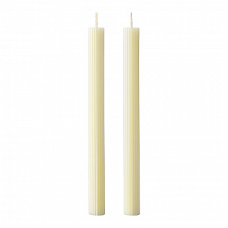 Набор из двух свечей молочно-белого цвета из коллекции Edge, 24,5 см