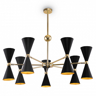 Изображение товара Светильник подвесной Modern, Vesper, 14 ламп, Ø91 см, черный с золотом