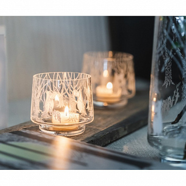 картинка Подсвечник стеклянный Moomin, В лесу, 8 см от магазина Одежда+