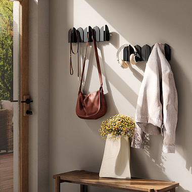 Вешалка настенная Saloon, 5 крючков, черная, анонс элемента