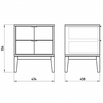Изображение товара Тумба прикроватная с 2-мя ящиками Fjord, 40,8х47,4х55,6 см, белая