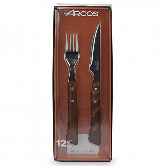 Изображение товара Набор столовых приборов для стейка Arcos, Steak Knives, темное дерево, 6 персон
