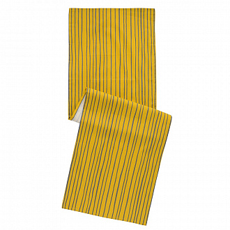 Изображение товара Дорожка на стол из хлопка горчичного цвета с принтом Полоски из коллекции Prairie, 45х150 см