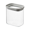 Изображение товара Банка для хранения прямоугольная Vacuum Glass, 750 мл, светло-серая