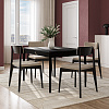 Изображение товара Обеденная группа Aska: стол 85х120 см, черный и стулья черный/бежевый, 4 шт.