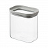 Банка для хранения прямоугольная Vacuum Glass, 750 мл, светло-серая