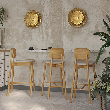 Стул барный Saga, рогожка, бежевый, анонс элемента