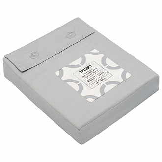 Изображение товара Комплект постельного белья из умягченного сатина серого цвета из коллекции Essential, 200х220 см