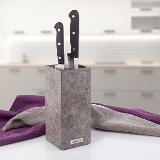 Изображение товара Подставка для кухонных ножей, 10х10х23 см, гранитный песчаник