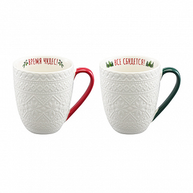 картинка Набор из двух кружек Winter embroidery из коллекции New Year Essential, 410 мл от магазина Одежда+