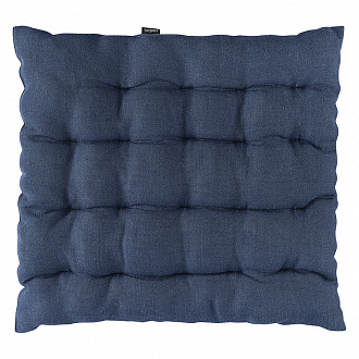Изображение товара Подушка на стул из стираного льна синего цвета из коллекции Essential, 40х40x4 см