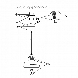 Изображение товара Светильник подвесной Jiffy, 1 лампа, Ø24х20 см, черный/золотистый