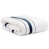 Изображение товара Комплект постельного белья из сатина белого цвета с темно-синим кантом из коллекции Essential, 200х220 см