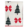Изображение товара Плед из хлопка с новогодним рисунком Christmas Bows из коллекции New Year Essential, 130x180 см