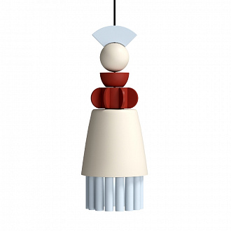 Подвесной светильник Dama, Ø15х31 см, белый/голубой