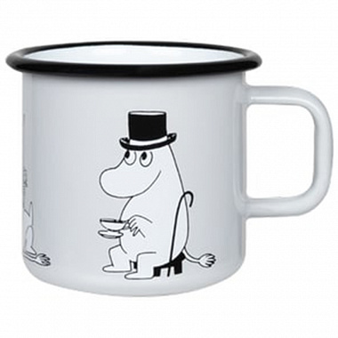 картинка Кружка эмалированная Moomin Retro, Мумми-папа, 370 мл, серая от магазина Одежда+