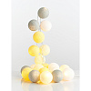 Изображение товара Гирлянда Желто-Серая, шарики, на батарейках, 20 ламп, 3 м