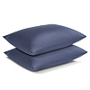 Изображение товара Комплект постельного белья полутораспальный из сатина темно-синего цвета из коллекции Essential