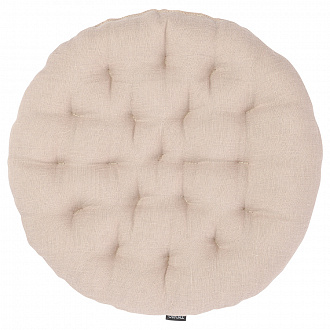 Изображение товара Подушка на стул круглая из стираного льна бежевого цвета из коллекции Essential, 40х40x4 см