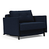 Изображение товара Кресло Cubed 90 с подушкой, подлокотниками Rests и черными ножками, синее