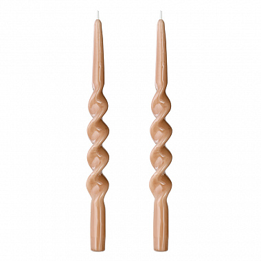 картинка Набор из двух свечей светло-коричневого цвета из коллекции Essential, 35 см от магазина Одежда+