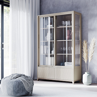 Изображение товара Витрина Case, CS159, 121х45х190 см, темный дуб/хвоя