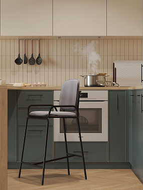 Стул полубарный Ror, 2 Frame, велюр, черный/серый, анонс элемента