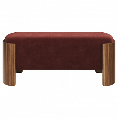 Банкетка Lagom 100х41х44 см, орех/бордовый, анонс элемента