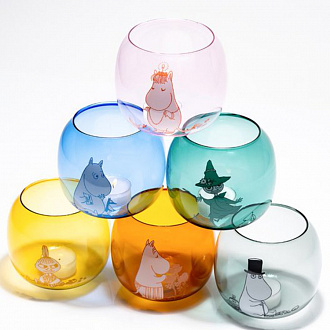 Изображение товара Подсвечник стеклянный Moomin, Муми-Тролль, 11 см, голубой