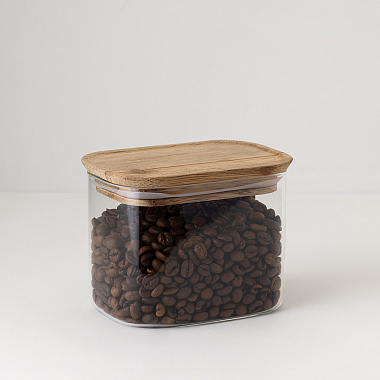 картинка Банка для хранения прямоугольная Glass Acacia, 600 мл от магазина Одежда+