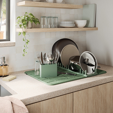 картинка Коврик для сушки посуды Udry, 43х61 см, еловый от магазина Одежда+