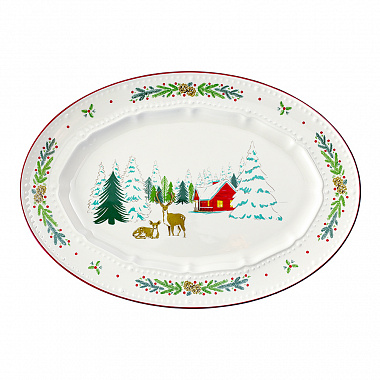 картинка Блюдо сервировочное Nordic winter из коллекции New Year Essential, 34,6х24 см от магазина Одежда+
