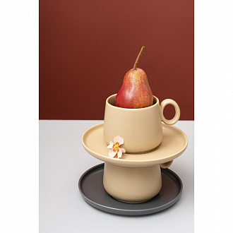 Изображение товара Набор из двух чайных пар бежевого цвета из коллекции Essential, 250 мл