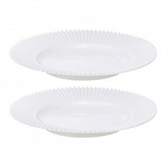Набор из двух тарелок белого цвета из коллекции Edge, 21 см