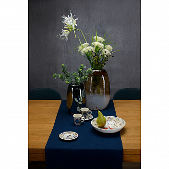 Изображение товара Дорожка на стол из умягченного льна темно-синего цвета Essential, 45х150 см