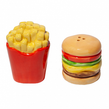 картинка Набор из солонки и перечницы Fast food, Burger & F от магазина Одежда+