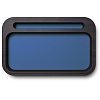 Изображение товара Шкатулка с зеркалом Basic Button, 19,8х31,8x7 см, ясень черный матовый/синяя