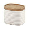Изображение товара Банка для хранения с бамбуковой крышкой Tierra, 500 мл, молочно-белая