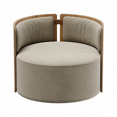 Кресло крутящееся Lagom 800, ∅82,5 см, светло-бежевый/натуральный дуб, анонс элемента