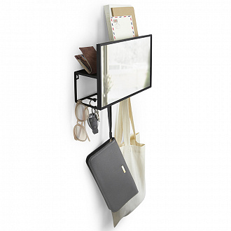 Изображение товара Зеркало-органайзер Cubiko, 20,3x10,6x32 см, черное