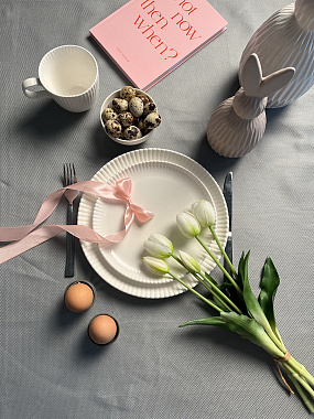 картинка Набор из двух тарелок белого цвета из коллекции Kitchen Spirit, 21 см от магазина Одежда+