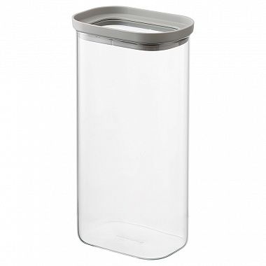 картинка Банка для хранения прямоугольная Vacuum Glass, 1,75 л, светло-серая от магазина Одежда+