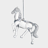 Изображение товара Игрушка елочная Horse, Грациозные лошади, 9 см, серебристая