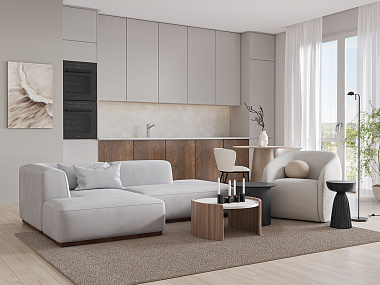 Диван угловой Balance, 232x152х67 см, серый, анонс элемента